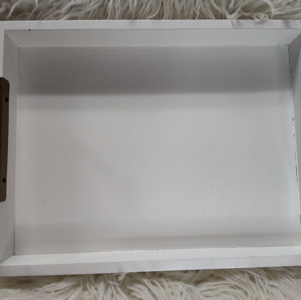 Made For Retail White Wood Serving Tray Medium